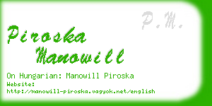 piroska manowill business card